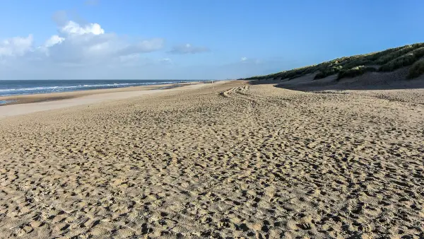 Beach and sea at Bredene Twins dog beach area