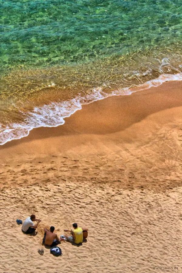 Praia da Baleeira sheltered cove beach inside Albufeira harbour, Algarve